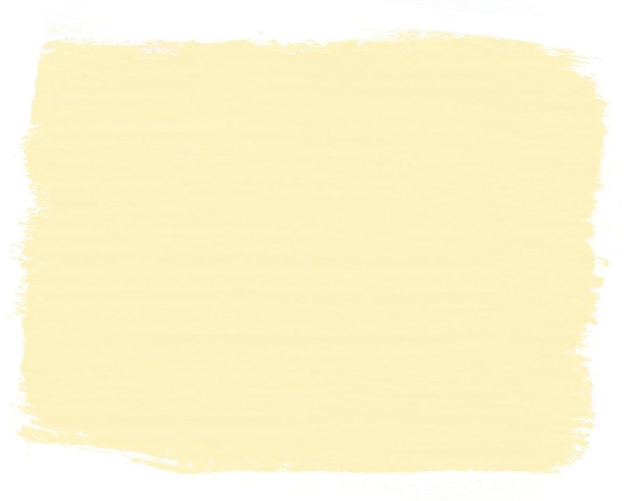 Paint swatch of Cream Chalk Paint® furniture paint by Annie Sloan, a soft creamy yellow