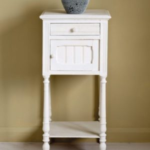 Side table painted with Chalk Paint® furniture paint by Annie Sloan in Original, a warm slightly creamy soft white