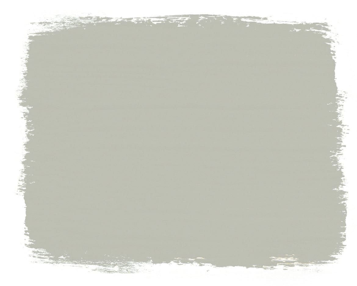 Farbmuster der Paris Grey Chalk Paint™ Möbelfarbe von Annie Sloan, ein weiches, leicht bläuliches Grau