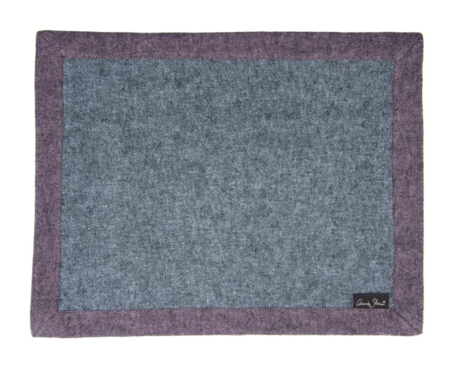 Placemat in Linen Union fabric by Annie Sloan in Emile + Graphite and Louis Blue + Graphite