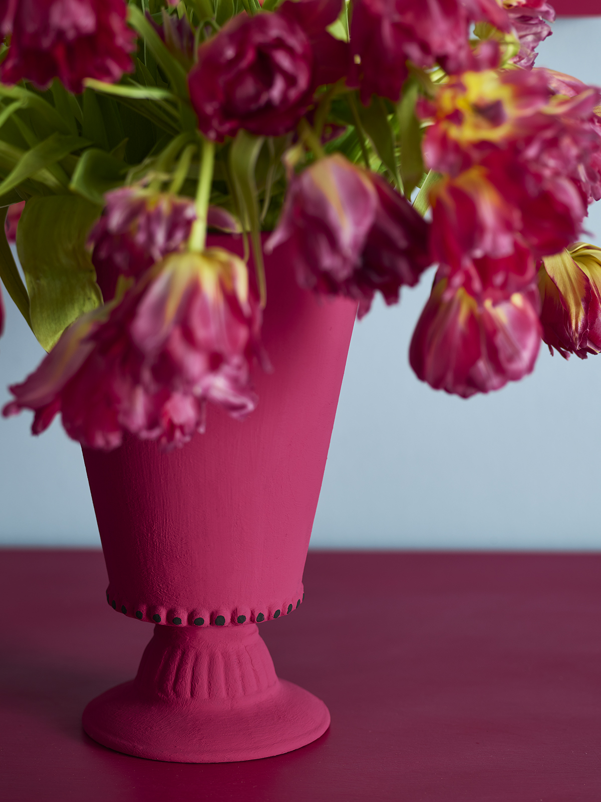 Annie Sloan Capri Pink Chalk Paint Vase Close Up