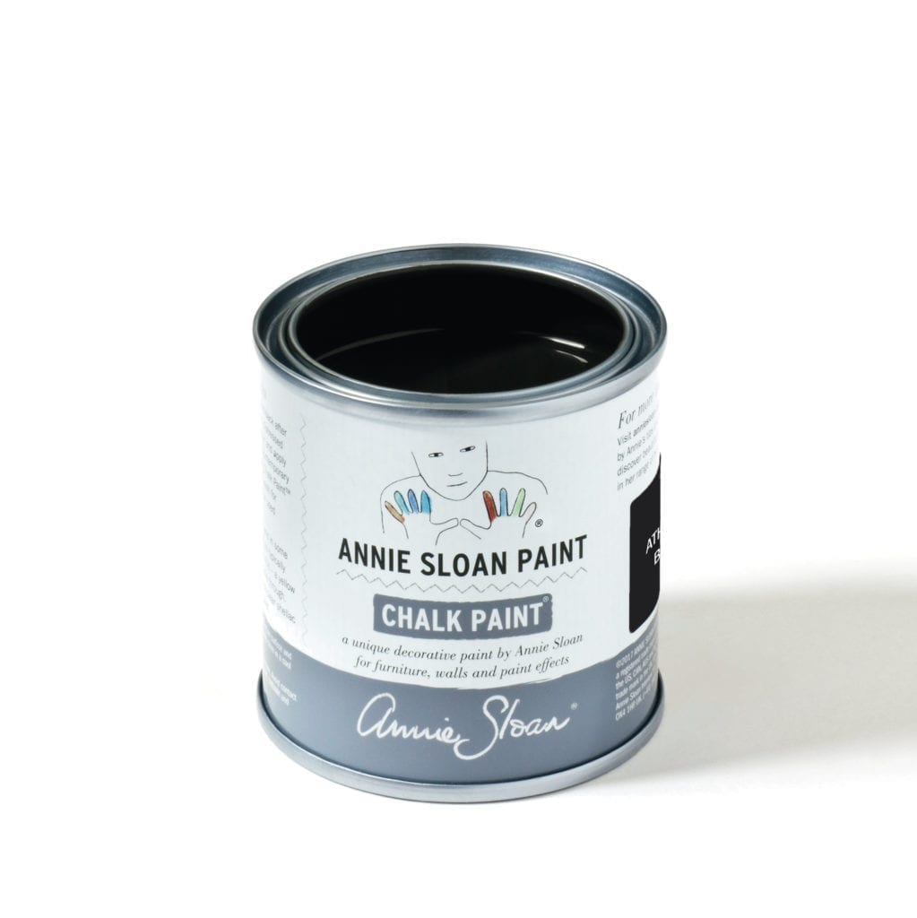 120ml tin of Athenian Black Chalk Paint® furniture paint by Annie Sloan, a true black