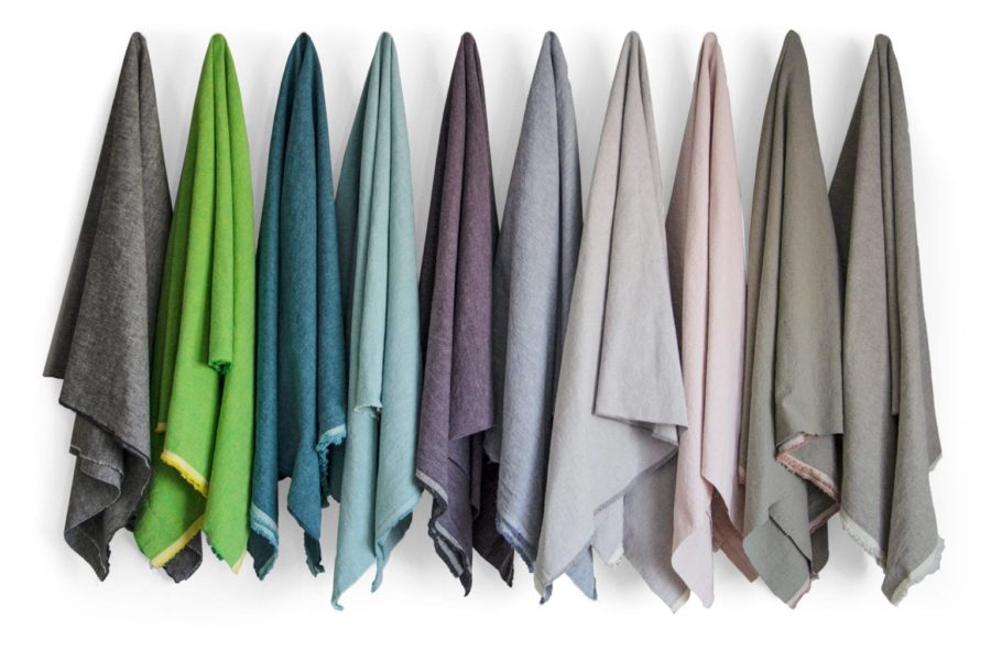 Linen Union fabric collection by Annie Sloan hung up