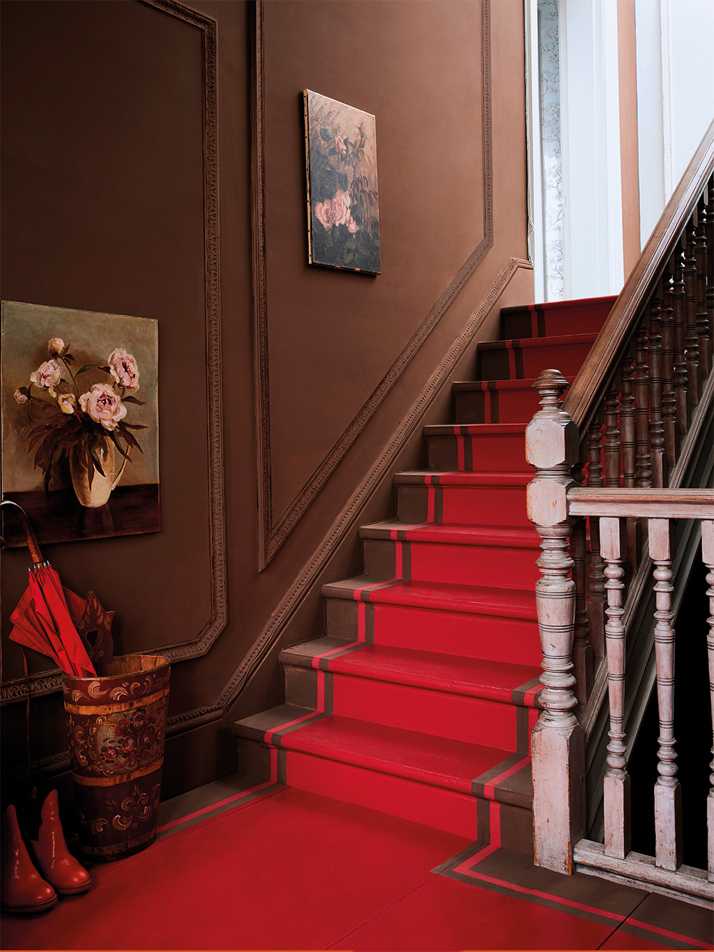 Stairs painted with Annie Sloan Emperor's Silk Chalk Paint®