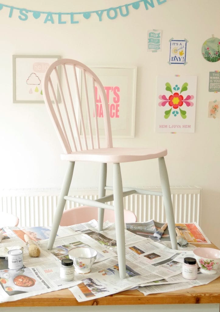 Painted Chair by Allison Sadler with Chalk Paint® by Annie Sloan in Antoinette and Paris Grey