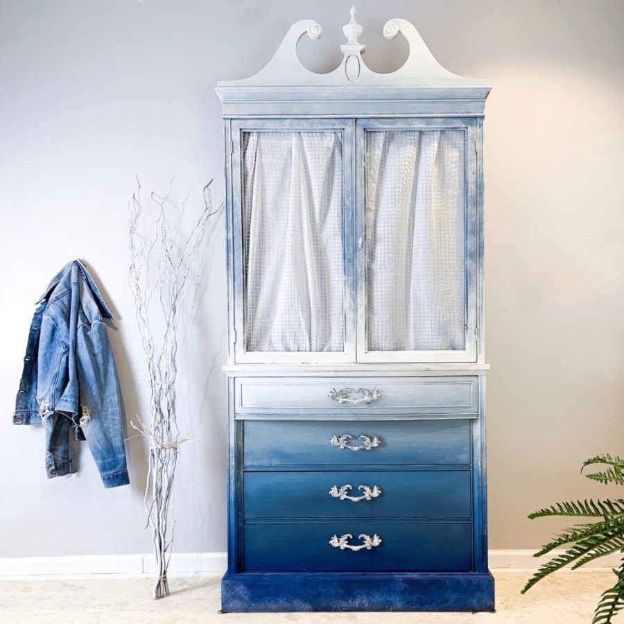 Frosted Blue Dresser by Annie Sloan Painter in Residence Girl in Blue Designs painted with Chalk Paint®