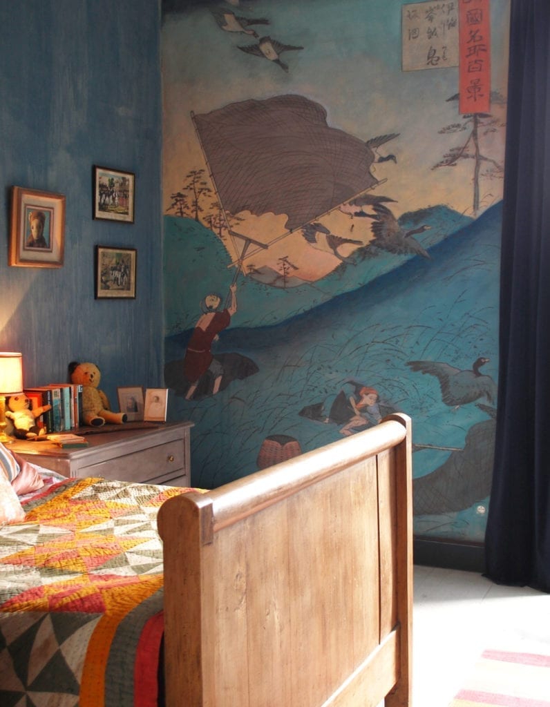 Japanese Mural by Annie Sloan Painter in Residence Alex Russell Flint painted with Chalk Paint®