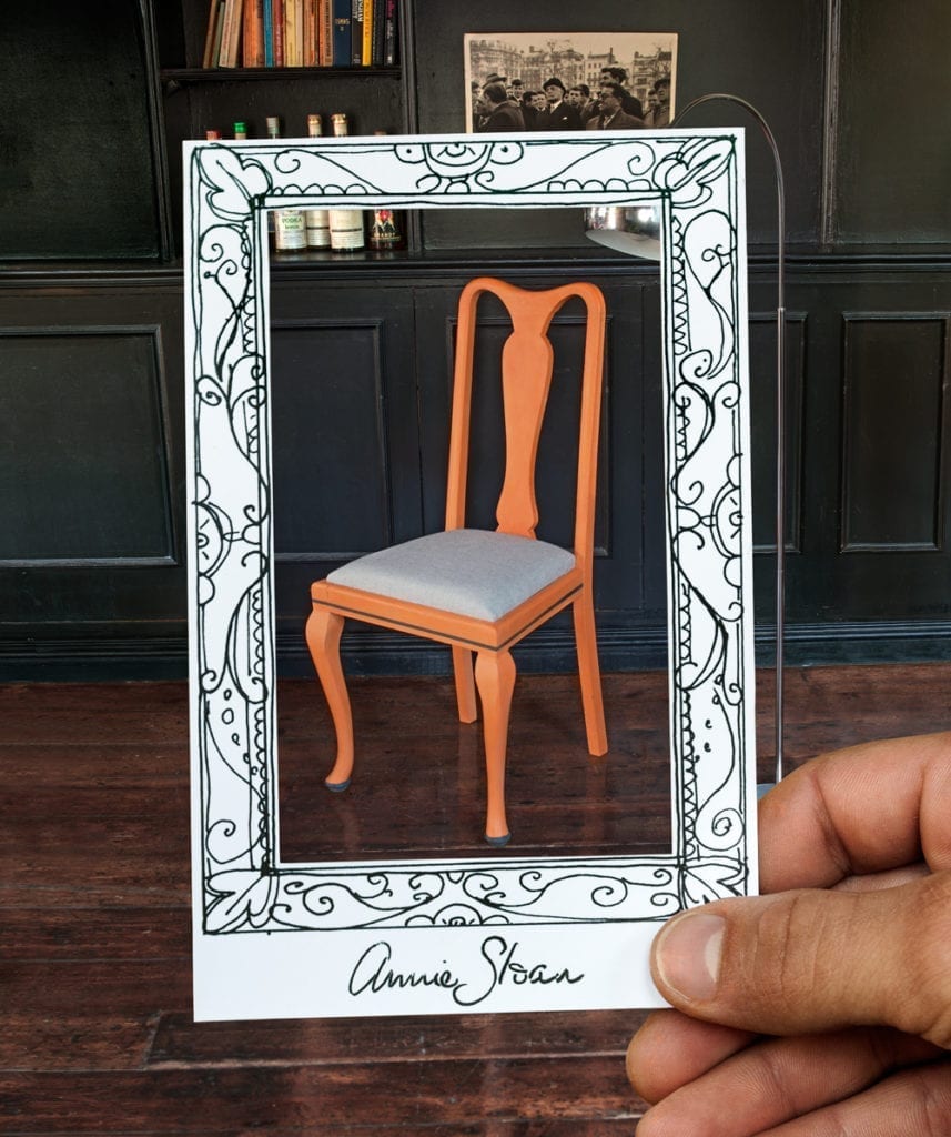 Modern Tailored Inspired Chair painted with Chalk Paint® by Annie Sloan in Barcelona Orange