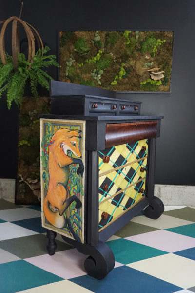 Olivia Lacy used her imagination, eye for detail and Chalk Paint® Detail Brushes to transform the chest of drawers into a Chalk Paint® wonderland.