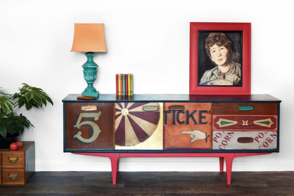 Vintage Circus Sideboard by Annie Sloan Painter in Residence Jonathon Marc Mendes painted with Chalk Paint®