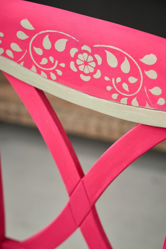 Faux Bone Inlay template used on Capri Pink Chair, painted in Chalk Paint® by Annie Sloan