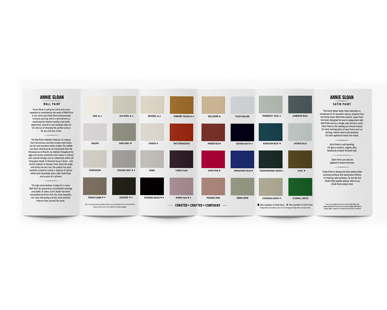 Annie Sloan Wall Paint & Satin Paint Colour Card