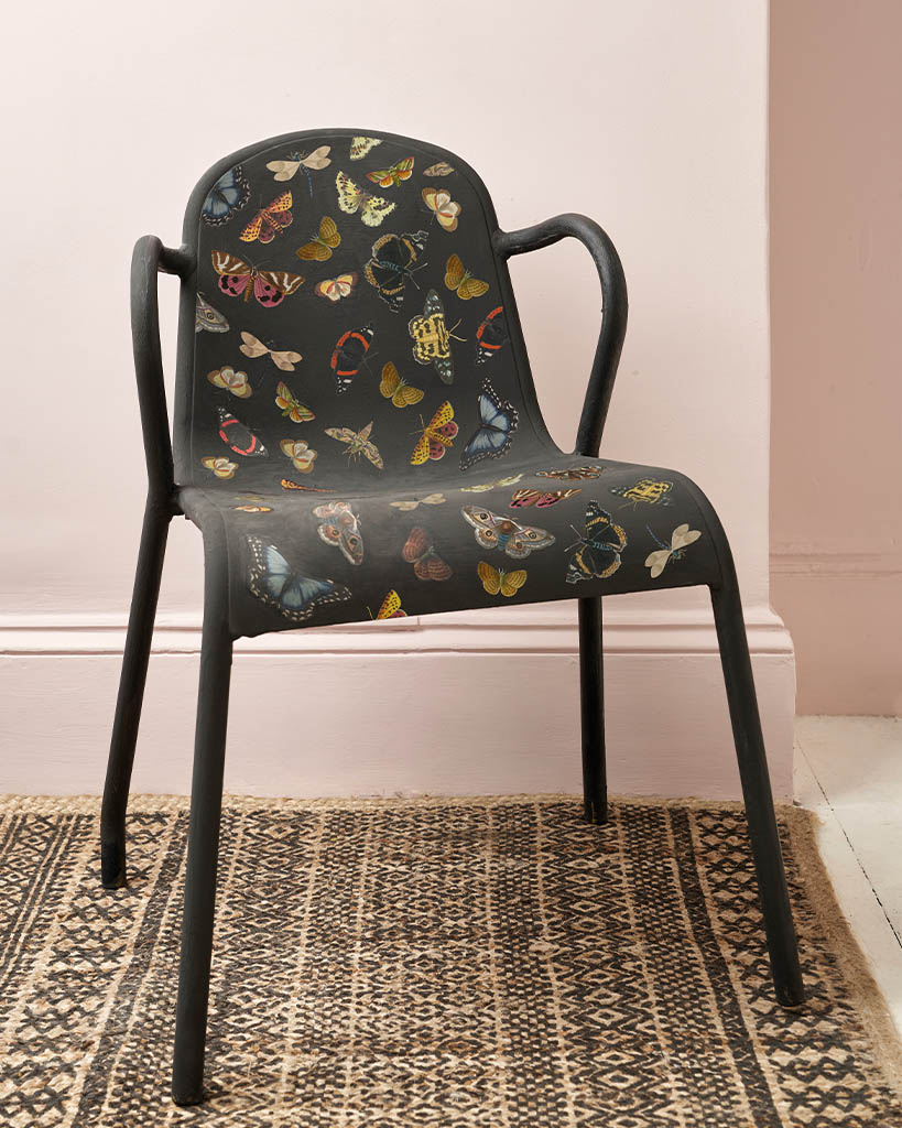 Of a chair with butterflies decoupage by Annie Sloan