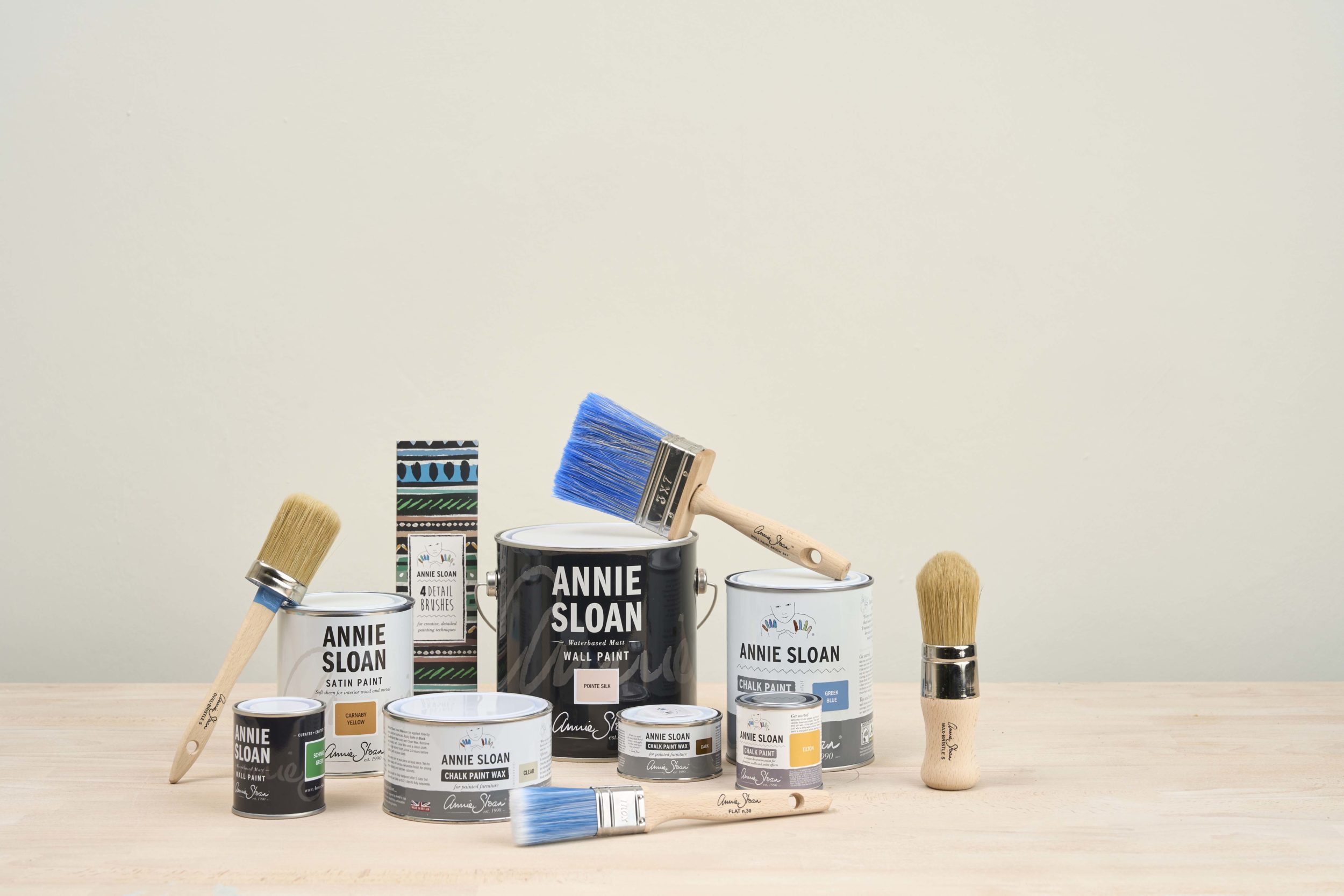 Group shot of Annie Sloan Paint and Accessories