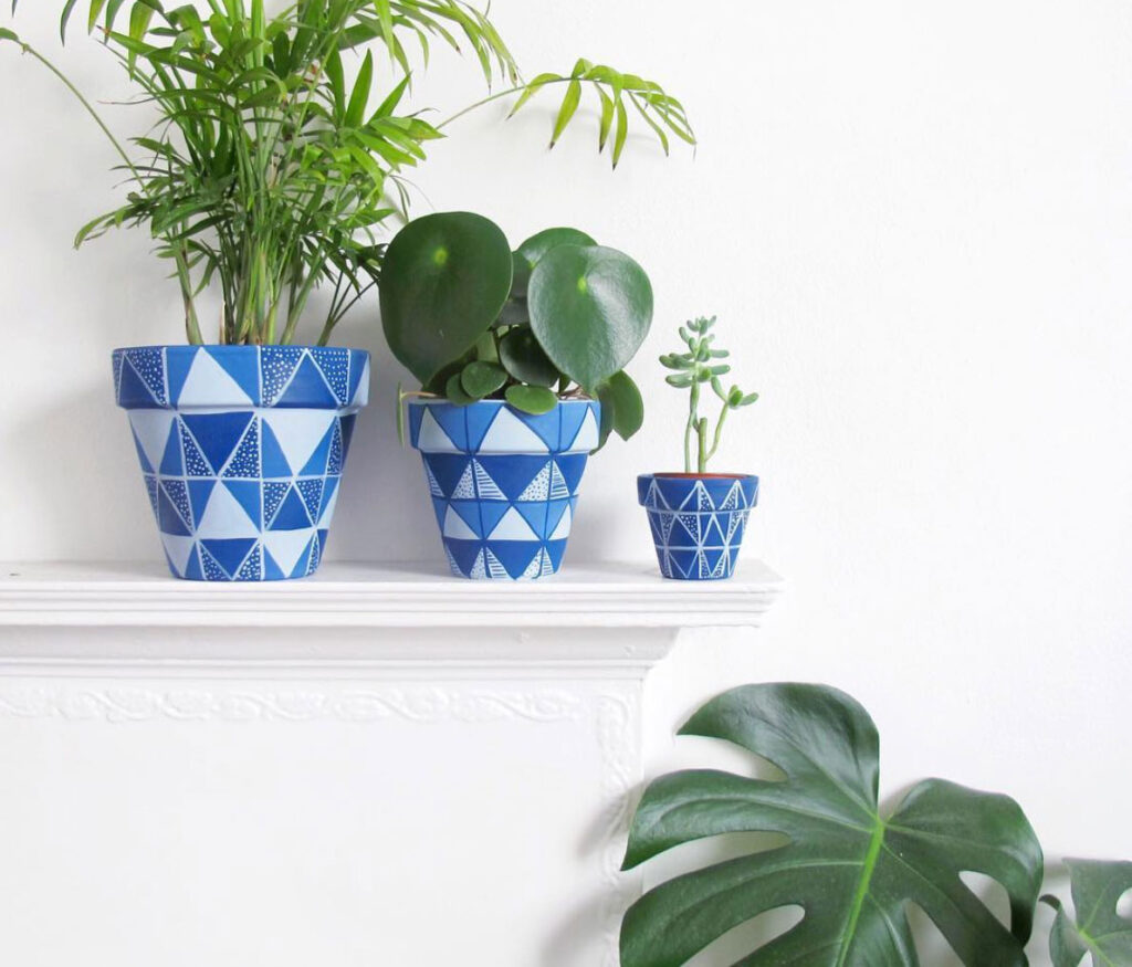 Chalk Painted plant pots