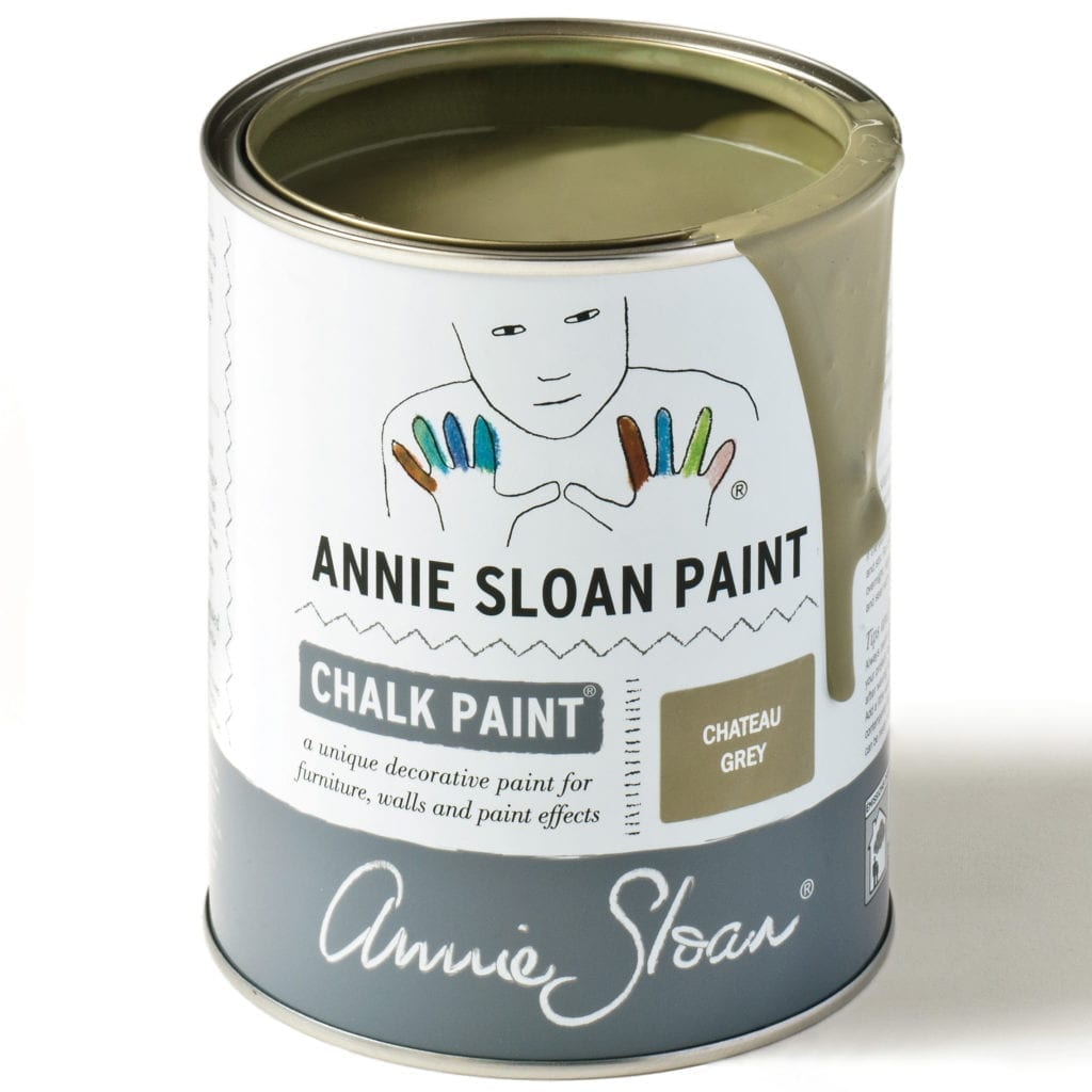 1 litre tin of Chateau Grey Chalk Paint® furniture paint by Annie Sloan, an elegant greyed green