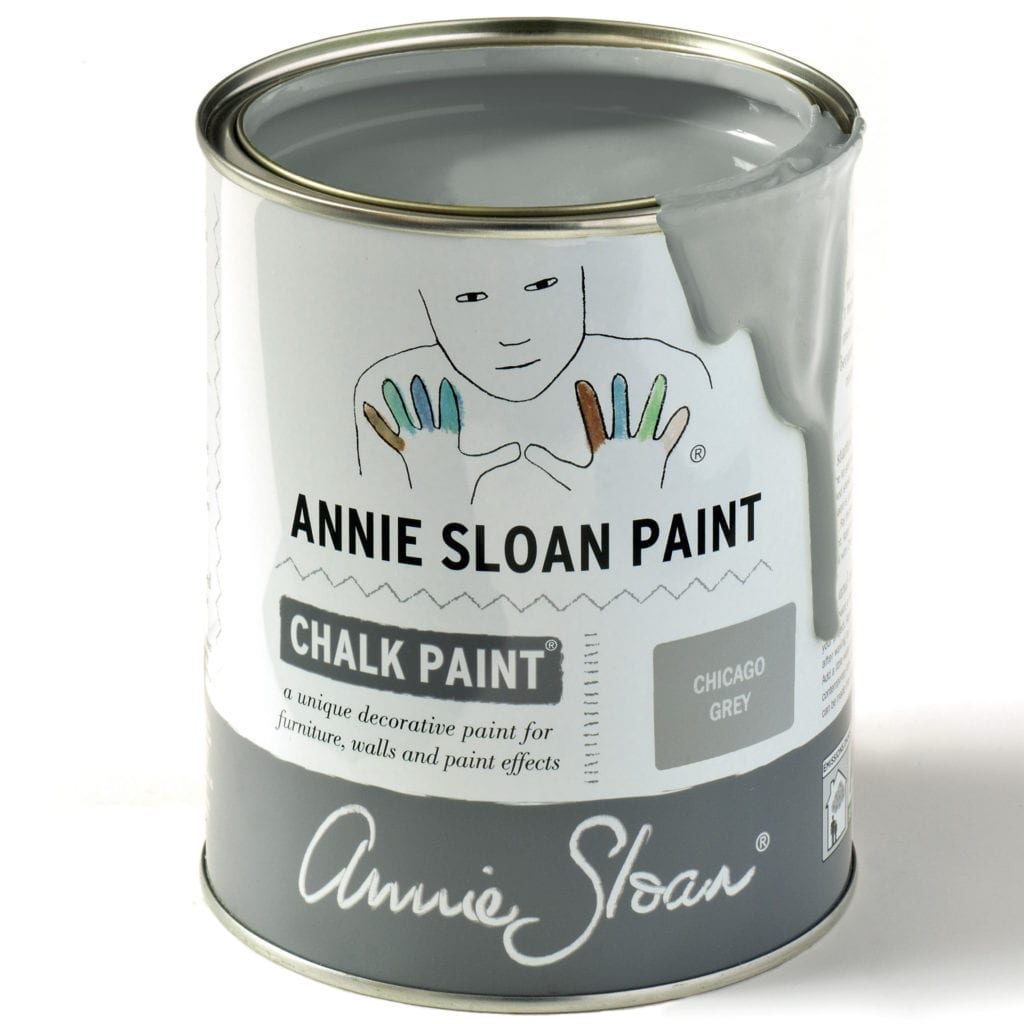 1 litre of Chicago Grey Chalk Paint® furniture paint by Annie Sloan, a cool, fresh and modern grey, with a hint of blue