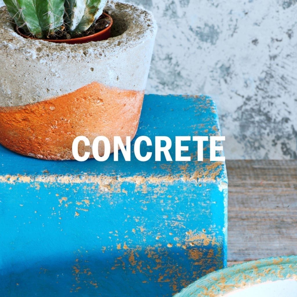 Concrete planters painted with Chalk Paint® by Annie Sloan and Gilding Wax