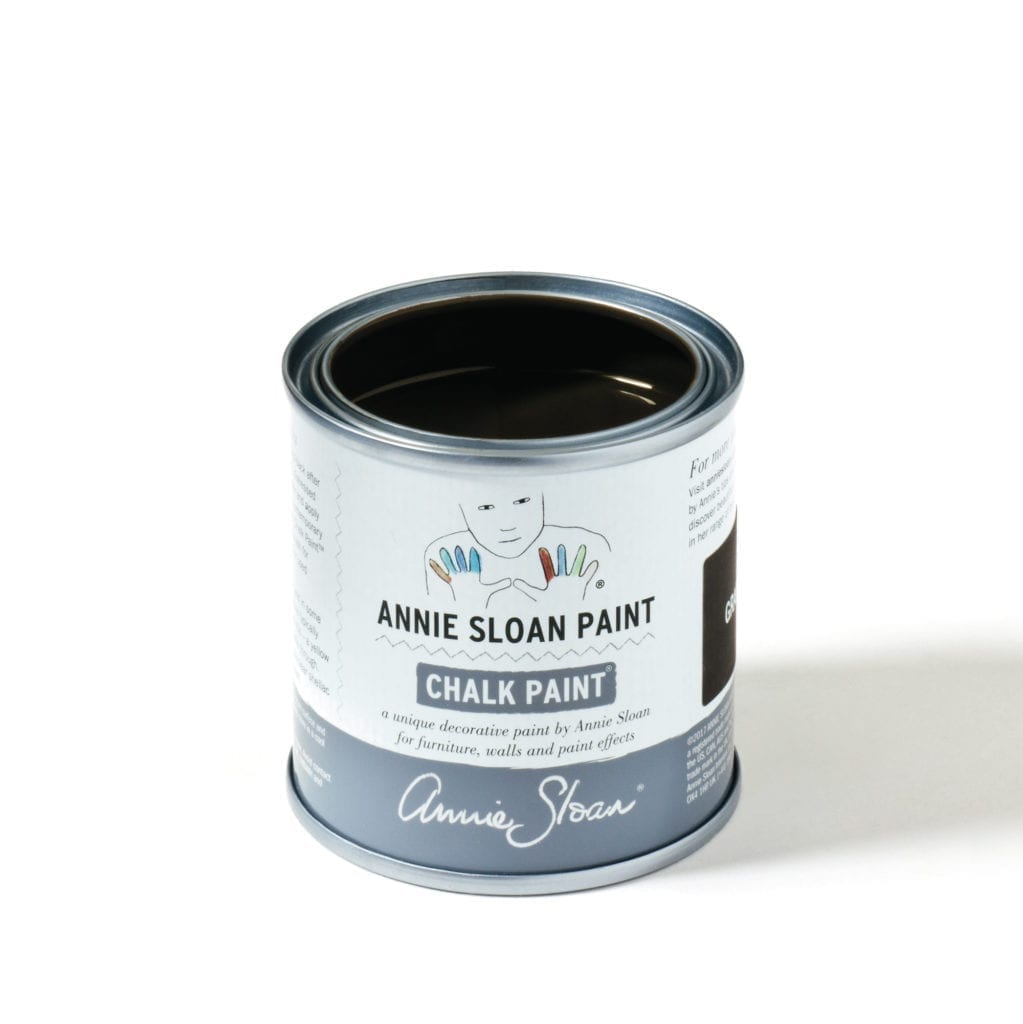 120ml tin of Graphite Chalk Paint® furniture paint by Annie Sloan, a soft charcoal grey black