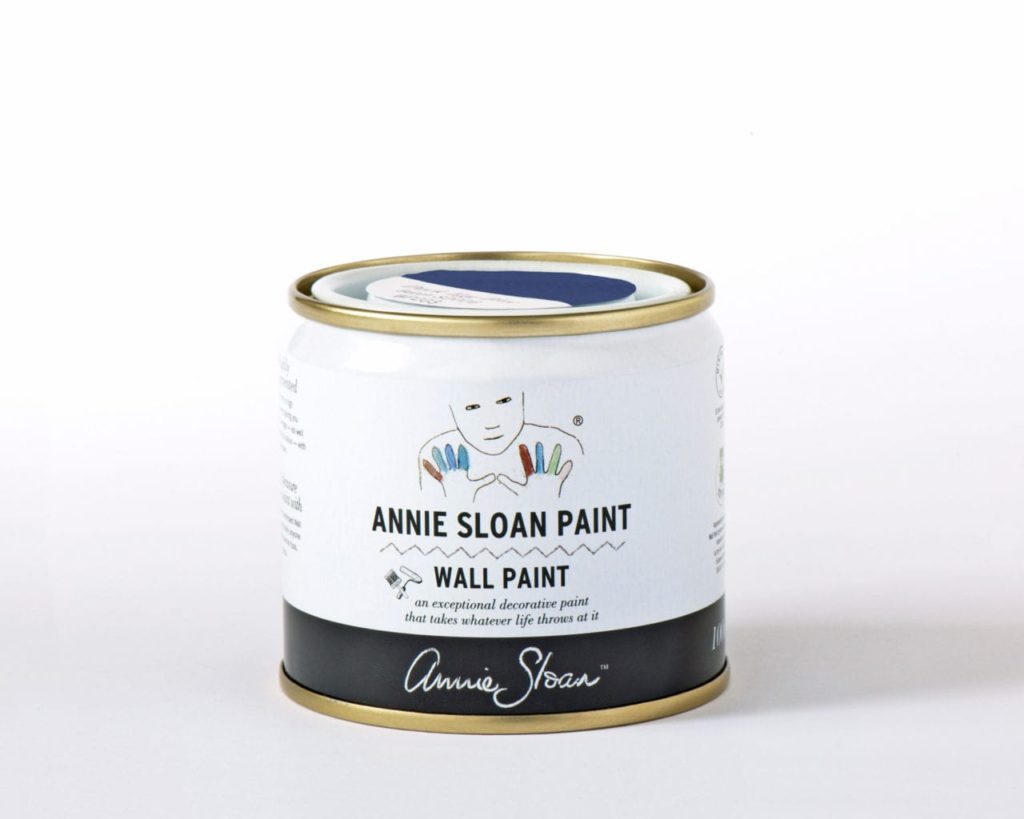 100ml tester tin of Wall Paint by Annie Sloan in Napoleonic Blue, a rich deep cobalt blue