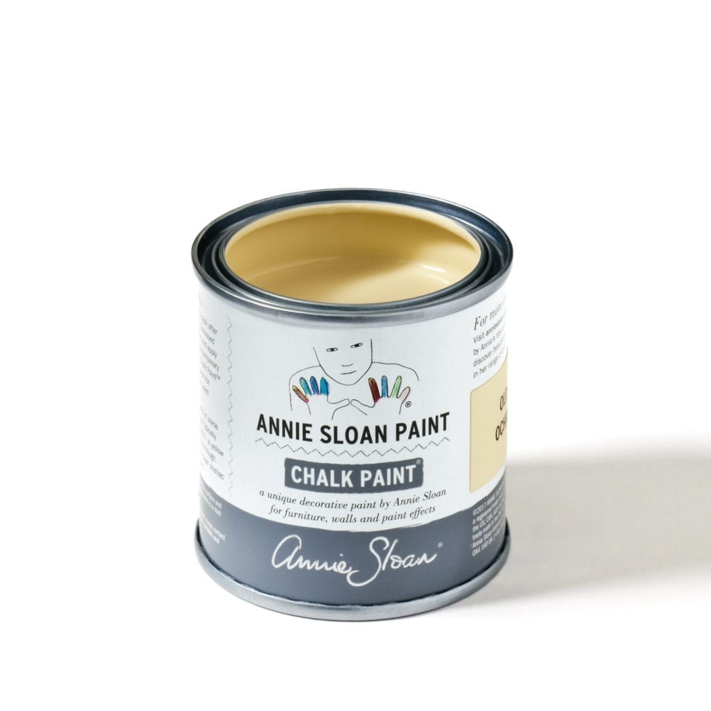 120ml tin of Old Ochre Chalk Paint® furniture paint by Annie Sloan, a soft warm neutral beige cream
