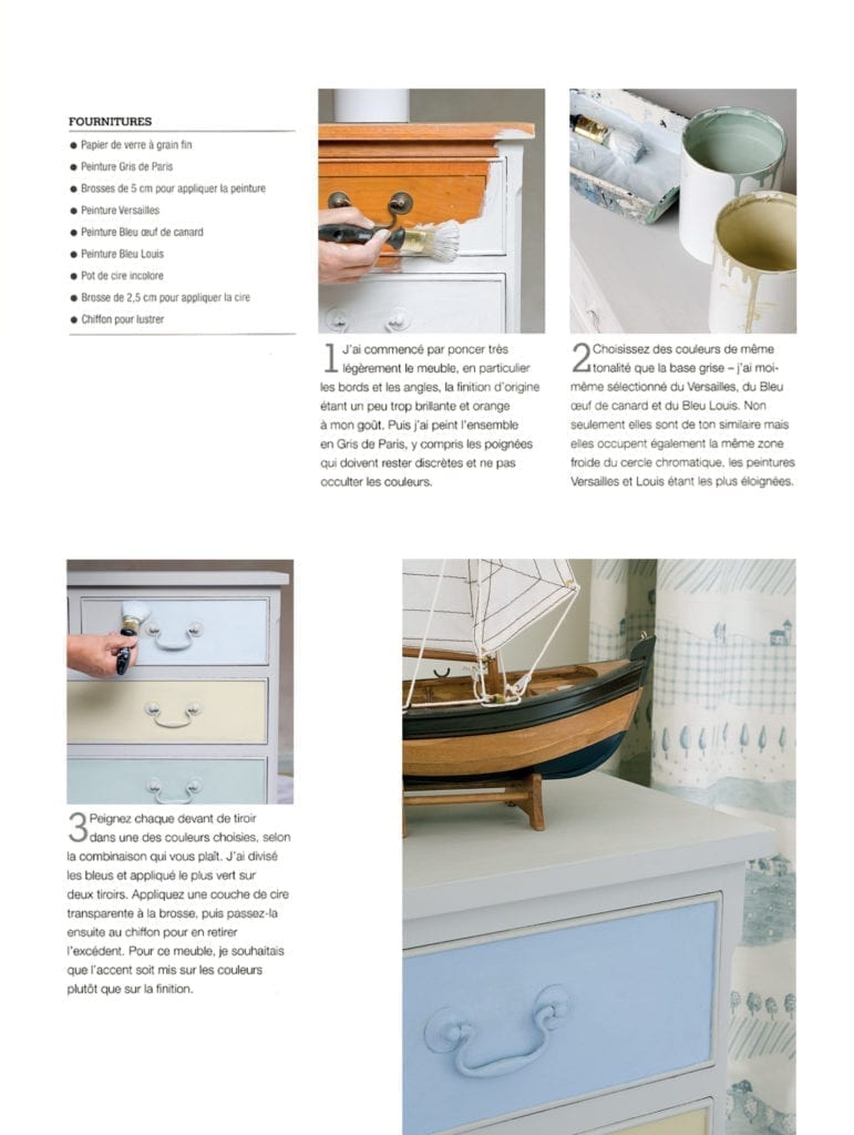 Quick and Easy Paint Transformations by Annie Sloan book published by Cico pastel chest of drawers page 89