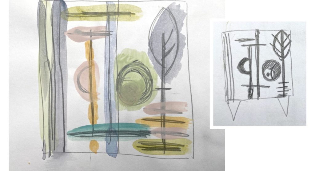 Sketches by Annie Sloan for the front cover of The Colourist Issue 4