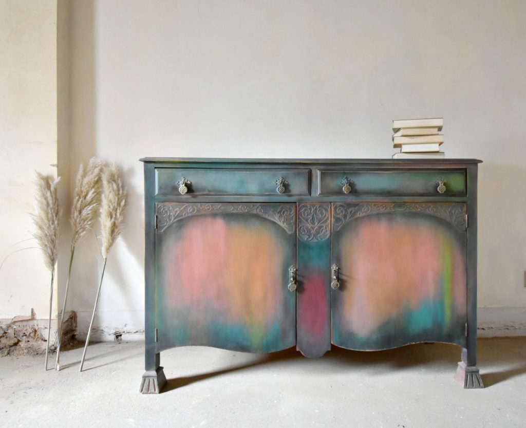 Rainbow Bohemian Sideboard by Annie Sloan Painter in Residence Chloe Kempster painted with Chalk Paint®