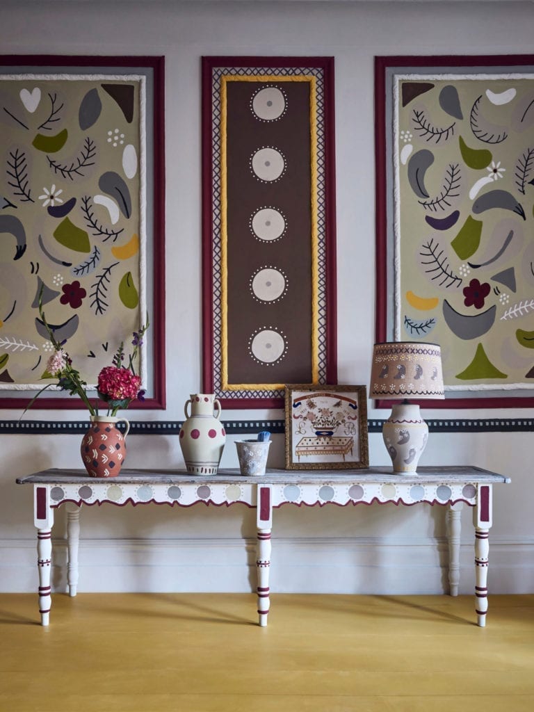 Charleston inspired living room painted with Chalk Paint furniture paint by Annie Sloan