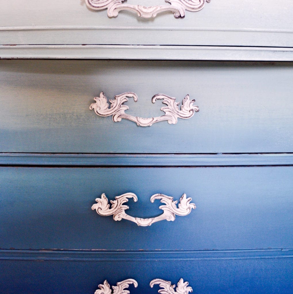 Frosted Blue Dresser by Annie Sloan Painter in Residence Girl in Blue Designs painted with Chalk Paint®