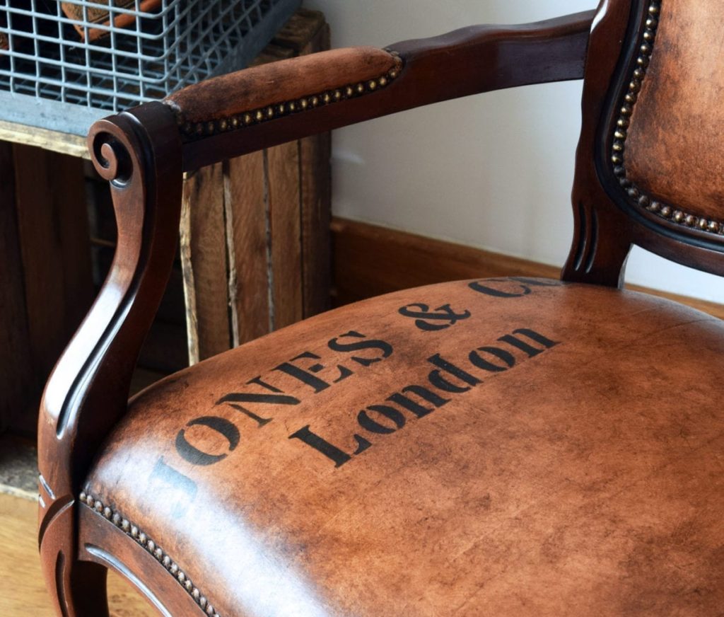 Leather Look Chair by Annie Sloan Painter in Residence Jonathon Marc Mendes painted with Chalk Paint®