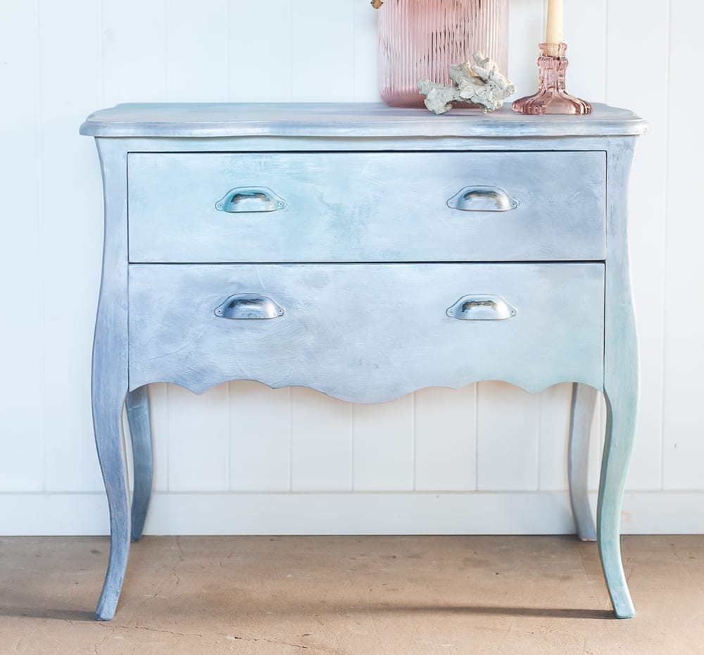 Mermaid Cabinet by Polly Coulson painted with Chalk Paint® pastels and Pearlescent Glaze by Annie Sloan