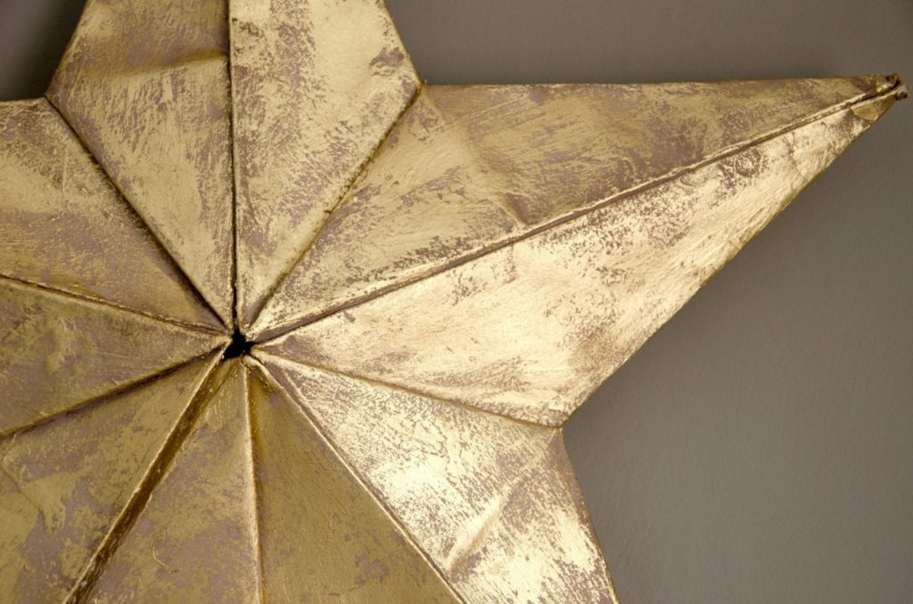 Origami star painted with Chalk Paint® by Annie Sloan in Coco and dry brushed with Bright Gold Gilding Wax