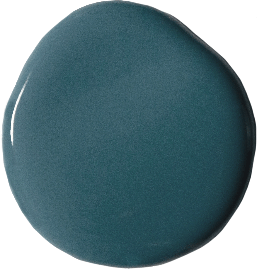 Annie Sloan's Aubusson Blue wall paint blob swatch