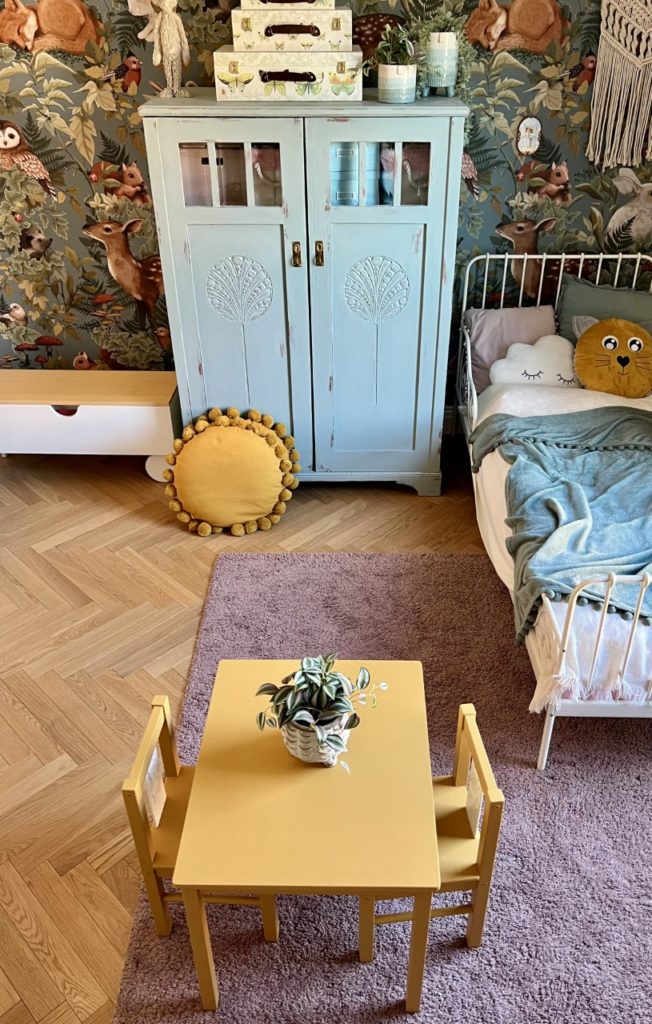 Traditional Nursery featuring Carnaby Yellow Satin Paint Table