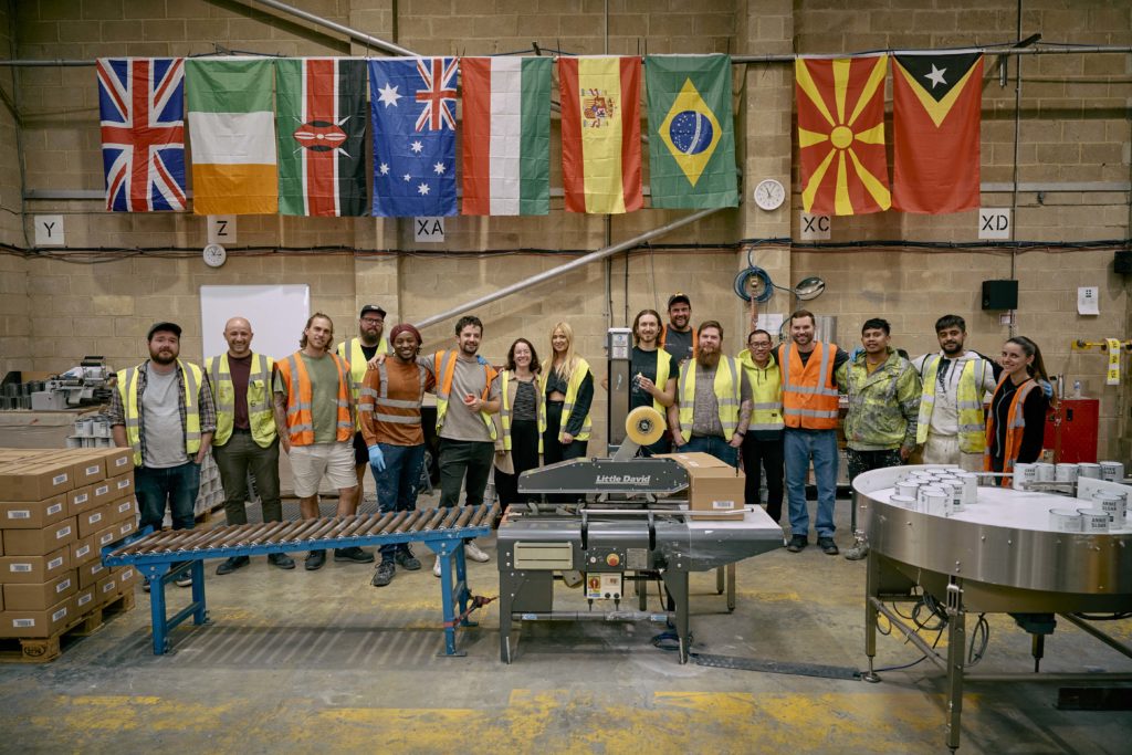 Annie Sloan's manufacturing team in the factory