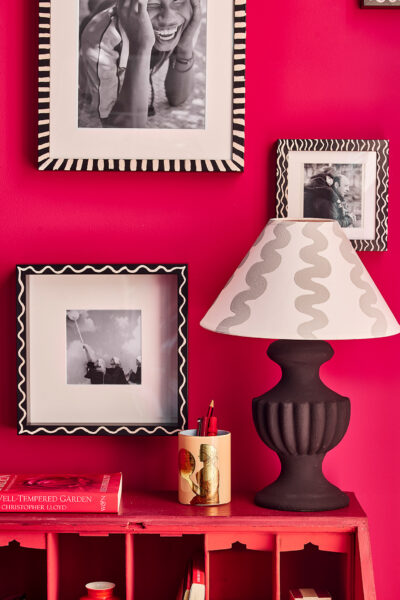 Annie Sloan chalk paint used on old frames on a gallery wall