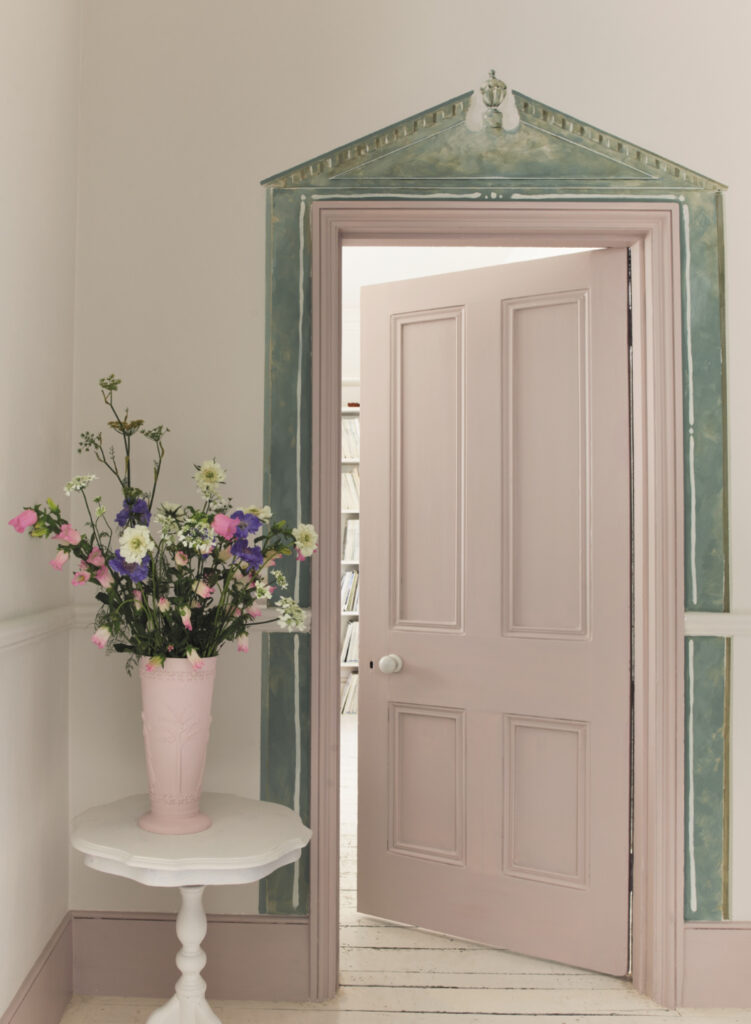 Attachment Details Annie-Sloan-Hallway-Wall-Paint-in-Pompadour-Satin-Paint-in-Pointe-Silk-Chalk-Paint-in-Duck-Egg-Blue-Old-White-and-Antoinette