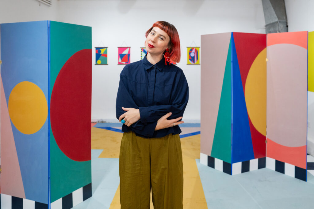 Artist Molly Hawkins transformed a blank gallery into an explosion of bold shapes, playful murals and creative joy using Chalk Paint™