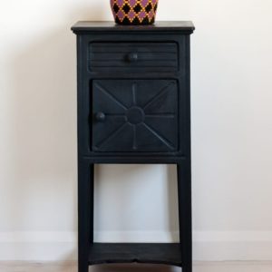 Side table painted with Chalk Paint® in Athenian Black, a true black.