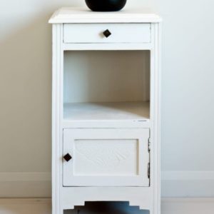 Side table painted with Chalk Paint® furniture paint by Annie Sloan in Pure, a clean white