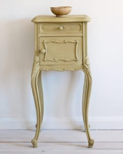 Side table painted with Chalk Paint® in Versailles, a soft, delicate, lightly yellowed dusky green a soft, delicate, lightly yellowed dusky green