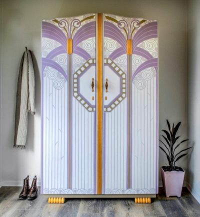Art Deco Wardrobe by Annie Sloan Painter in Residence Jeanie Simpson painted with Chalk Paint® and Gilding Wax