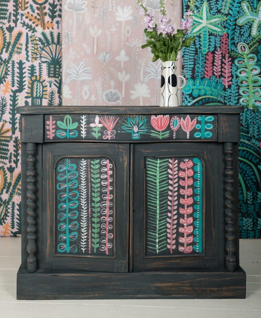 Botanical Chest of Drawers painted by Lucy Tiffney for The Colourist Issue 1 with Chalk Paint® by Annie Sloan