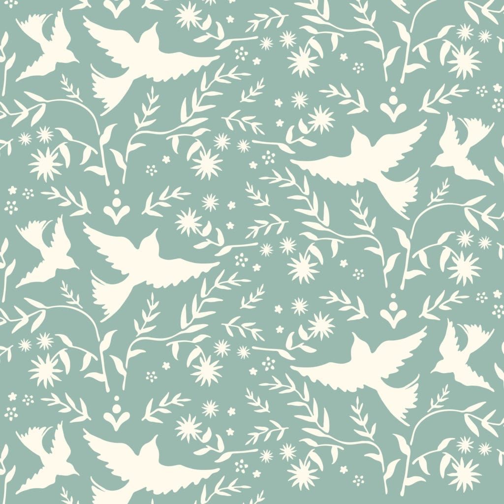 Mexican Birds Stencil by Annie Sloan design in Provence and Old White