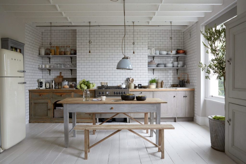 Paul Massey neutral warehouse kitchen painted with Chalk Paint® by Annie Sloan