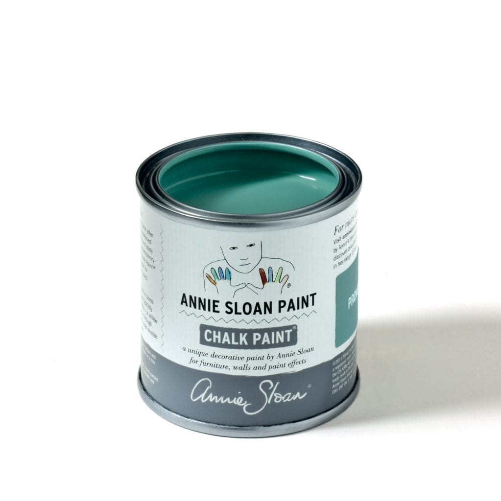 120ml tin of Provence Chalk Paint® furniture paint by Annie Sloan, a light blue-green turquoise