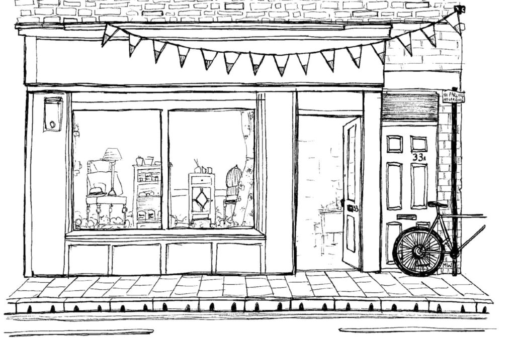 Annie Sloan Stockist Shop Illustration pen drawing