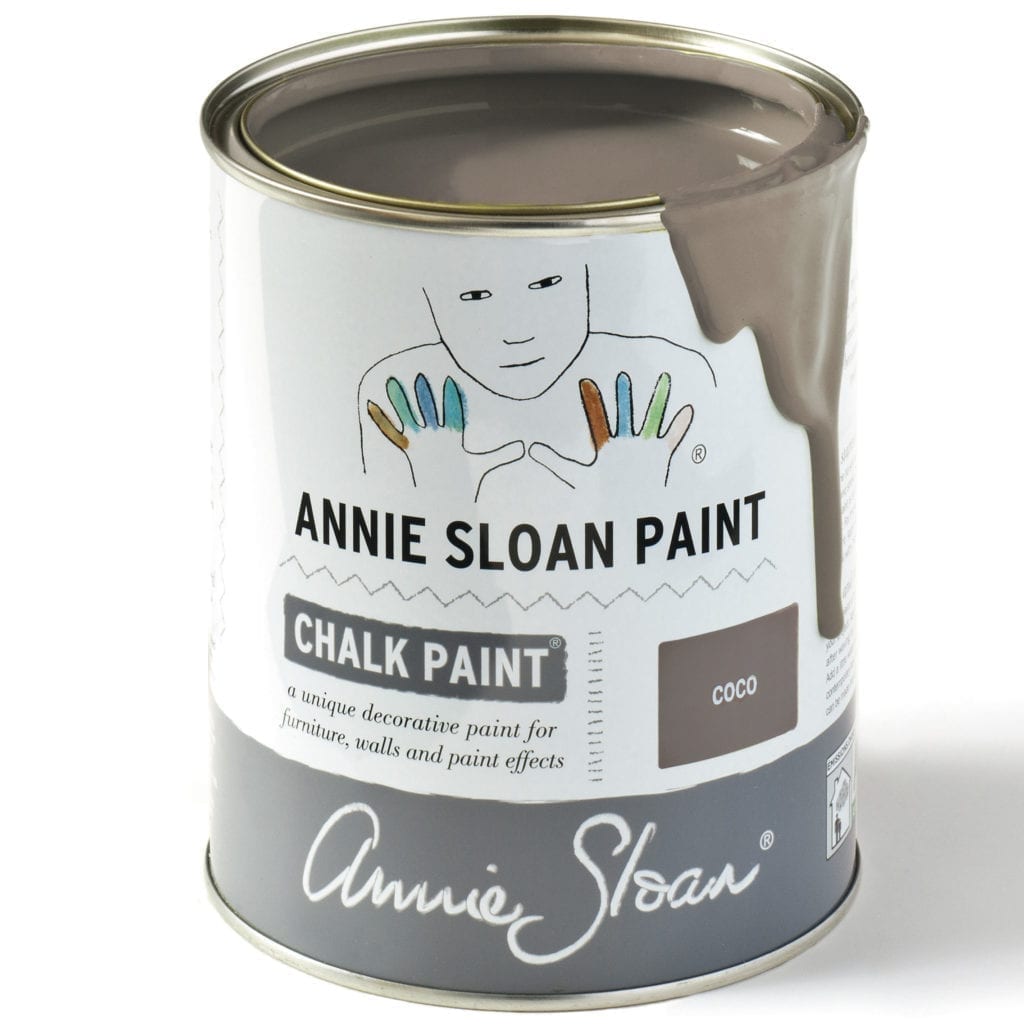 1 litre tin of Coco Chalk Paint® furniture paint by Annie Sloan, a soft brown grey