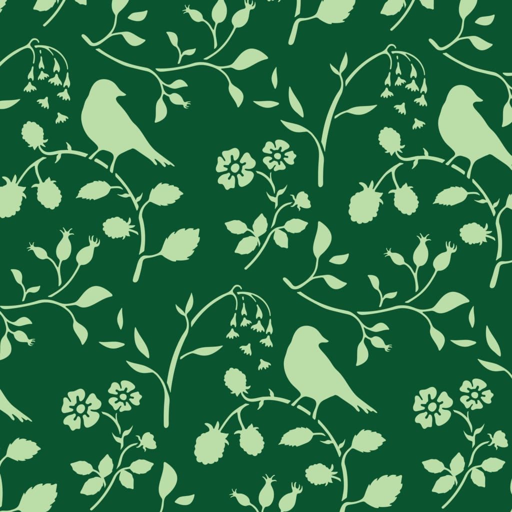 Countryside Bird Stencil by Annie Sloan design in Lem Lem and Amsterdam Green